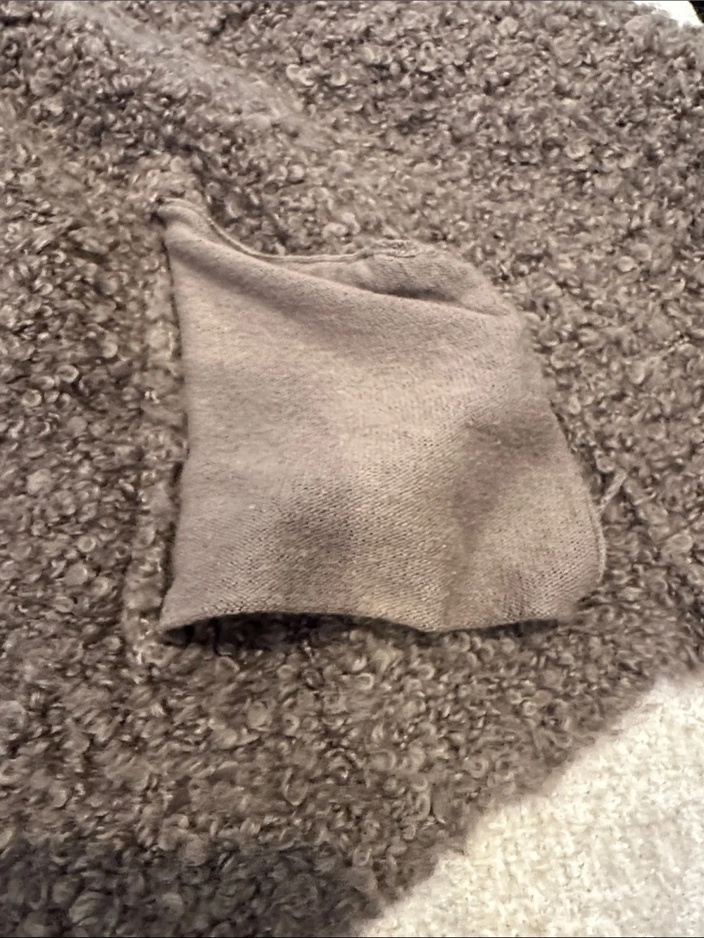 LOFT Bouclé Open Front Sleeveless Cardigan Vest in Taupe - Picture 4 of 8